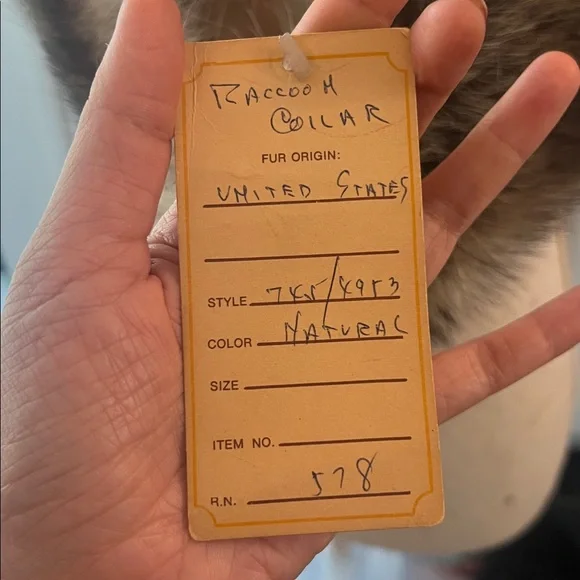 NWT 1960s 1970s Vintage Antique Raccoon Fur Collar Stole Scarf - Picture 3 of 7